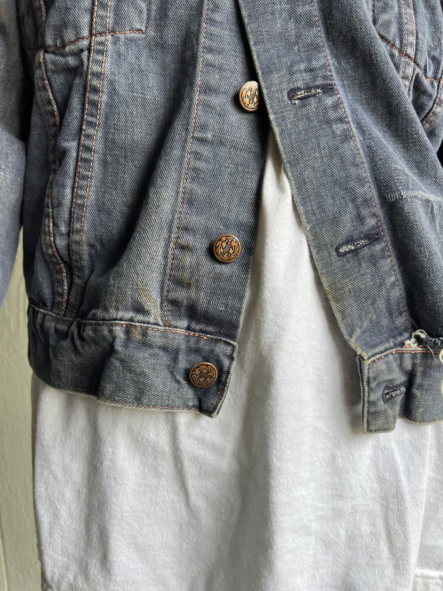 Vintage Faded + Distressed Denim Jacket