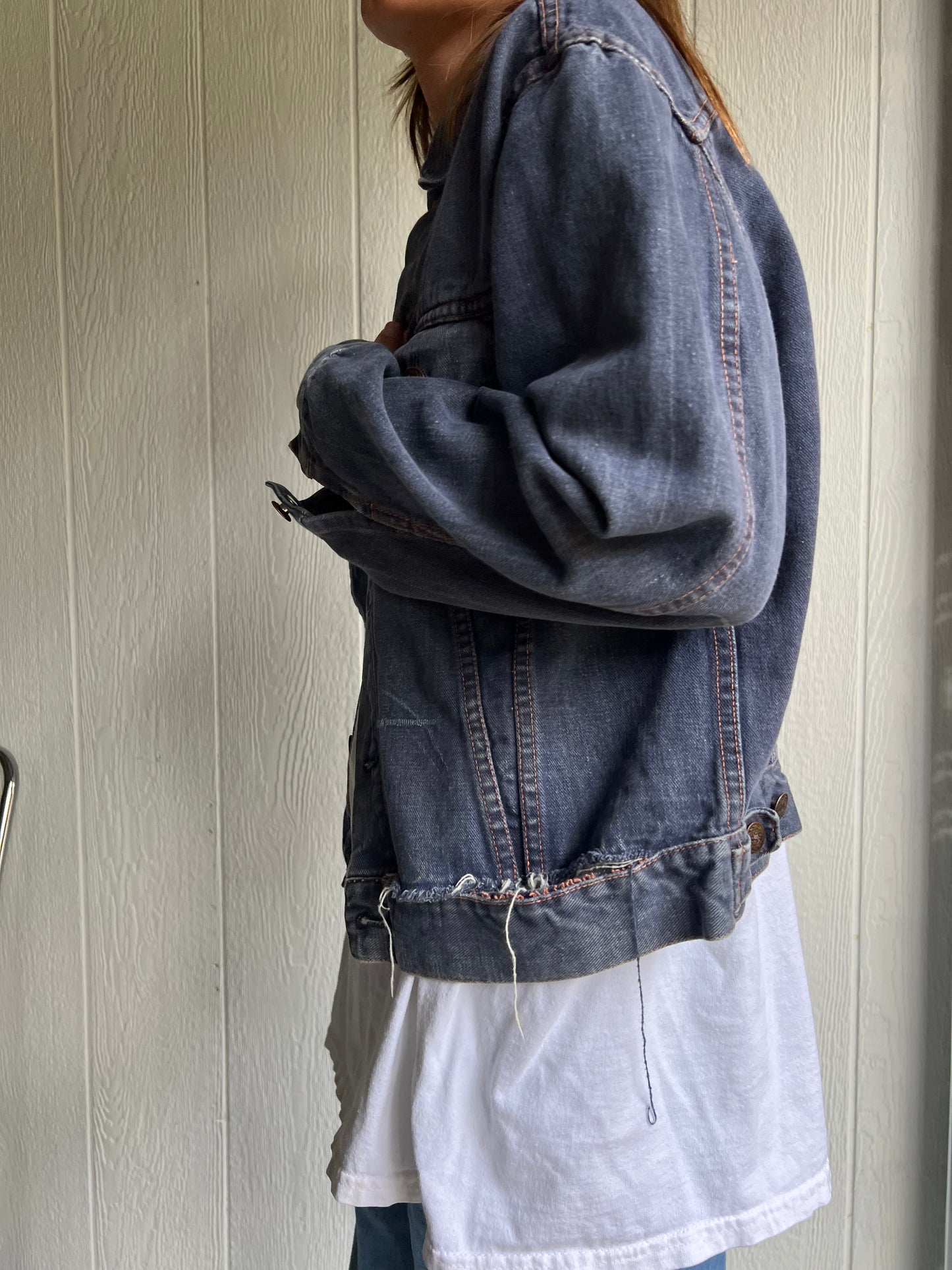 Vintage Faded + Distressed Denim Jacket