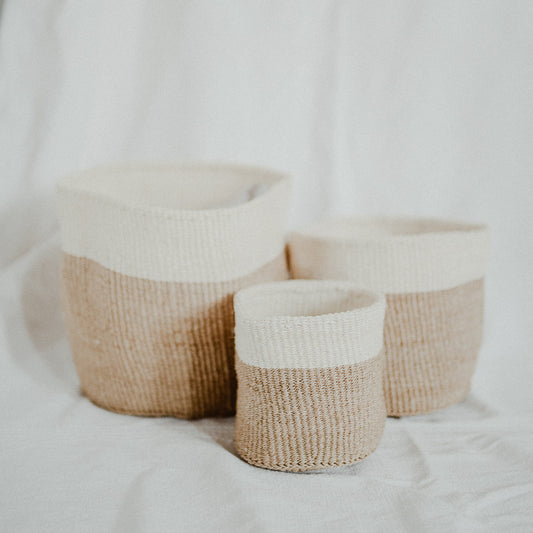 Sisal Beige And Cream Storage Baskets