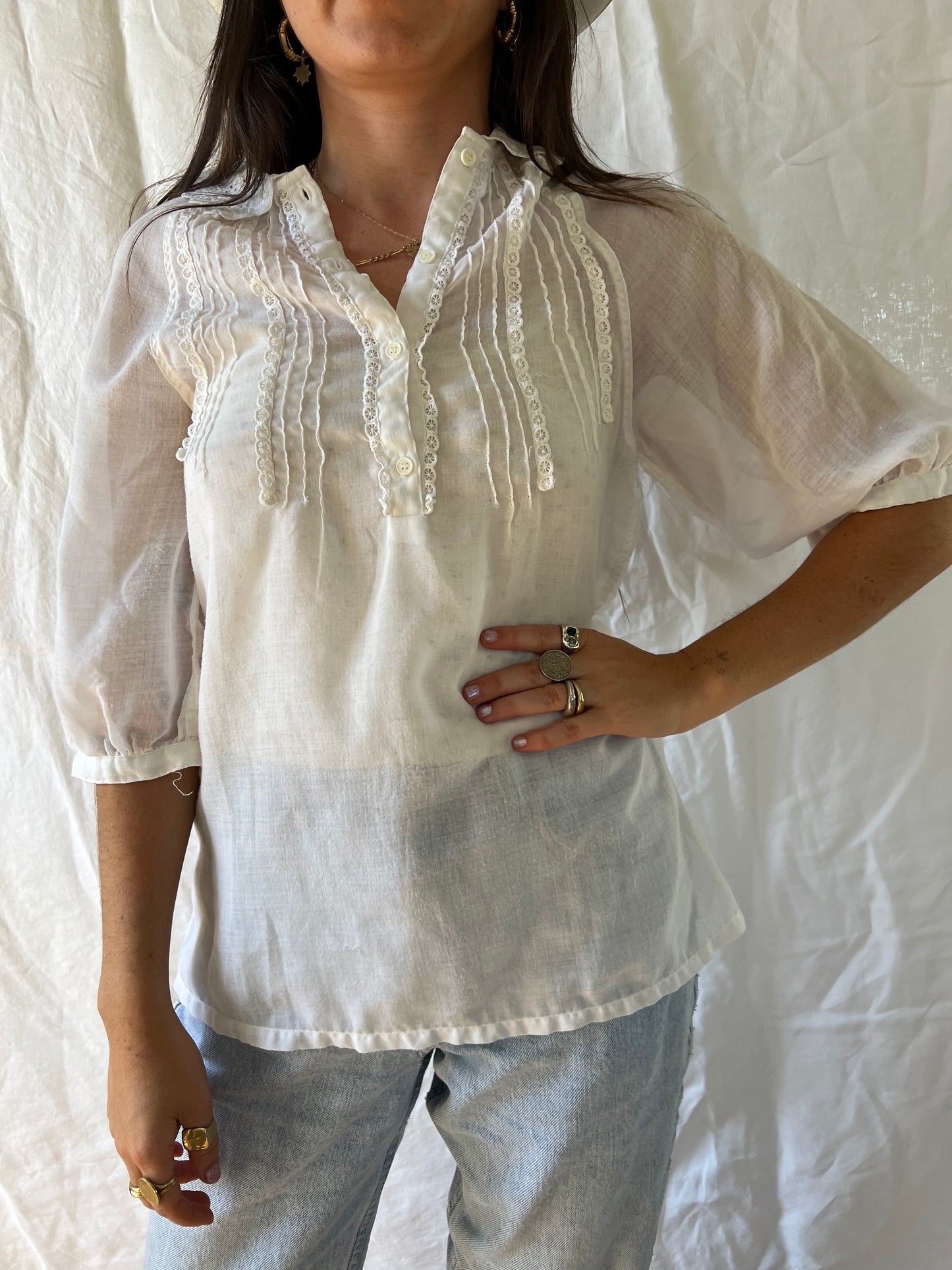 Sheer White Blouse