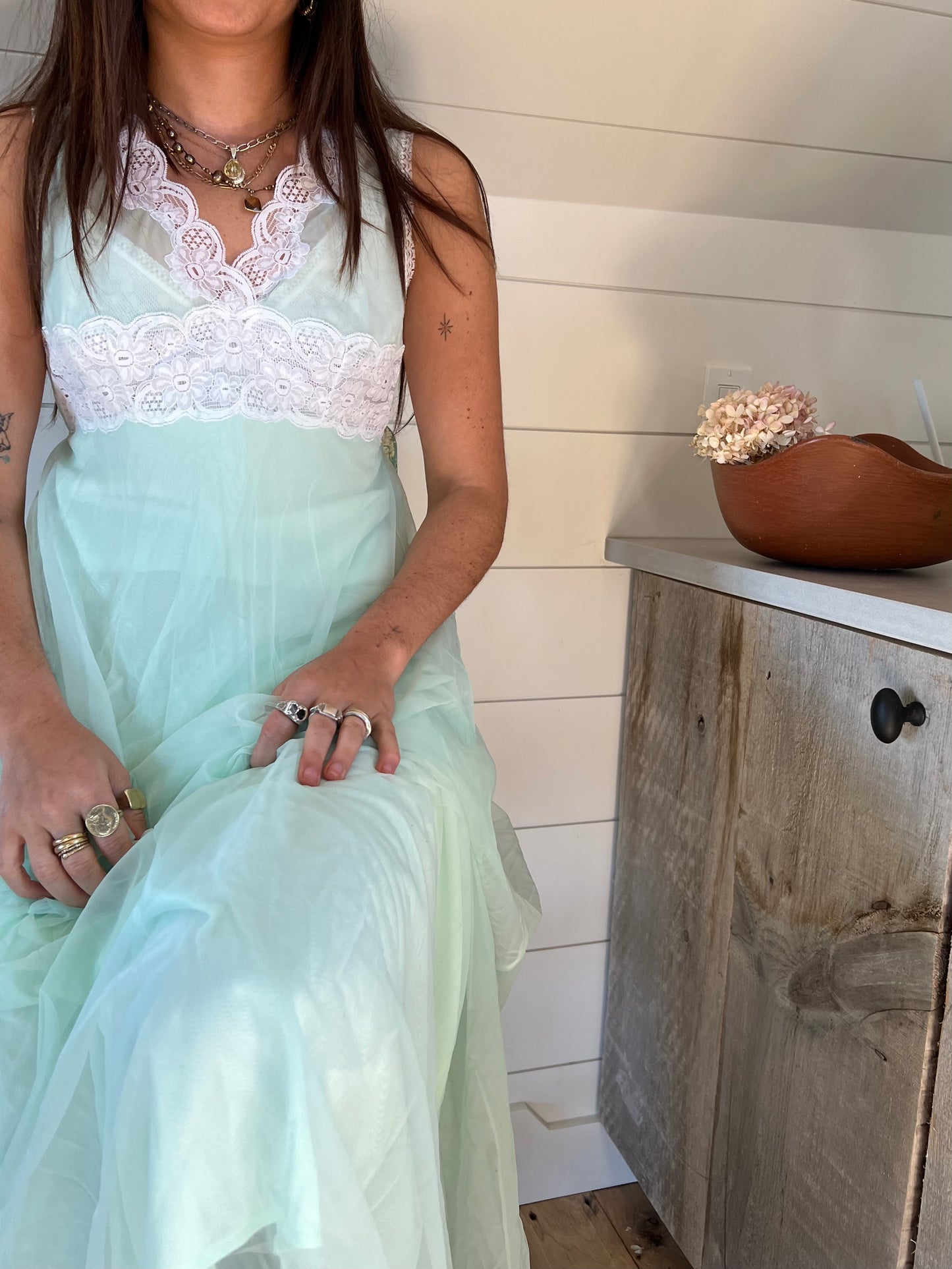 Mint Green Long Slip