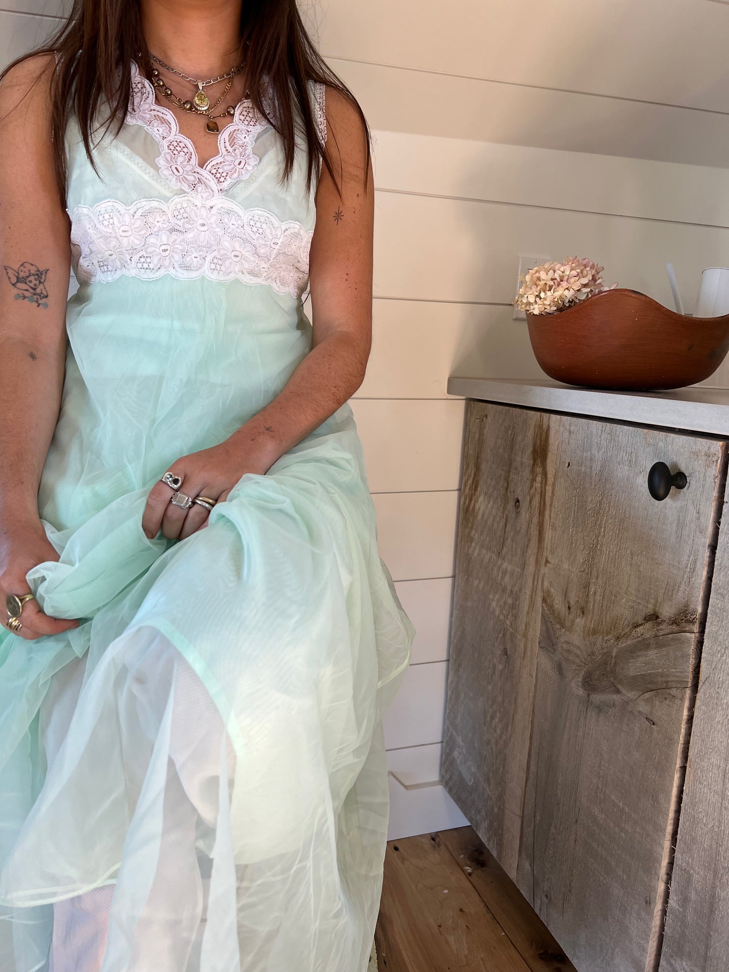 Mint Green Long Slip